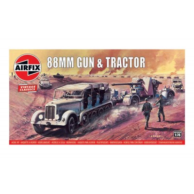 88mm GUN AND TRACTOR - 1/76 SCALE - AIRFIX A02303V ( VINTAGE CLASSICS )
